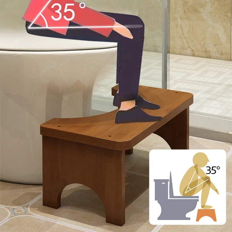 Bamboo Squatting Toilet Stool Not-Slip Toilet Stool Household Bathroom Toilet Footstool Squat Toilet Stool For Home Bathroom Use