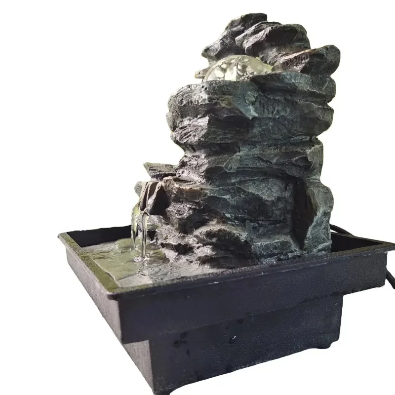 Tabletop Fountain Rotating Ball Rock Waterfall Fountain Office Tabletop Fountains for Home Office Decor Includes Rolling Ball