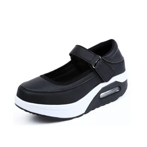 

Белый Sports oes, большой размер, Swing oes Nurse oes, женские oe, повседневные, с круглым носком, из искусственной кожи, летний сезон, с волшебной нашивкой