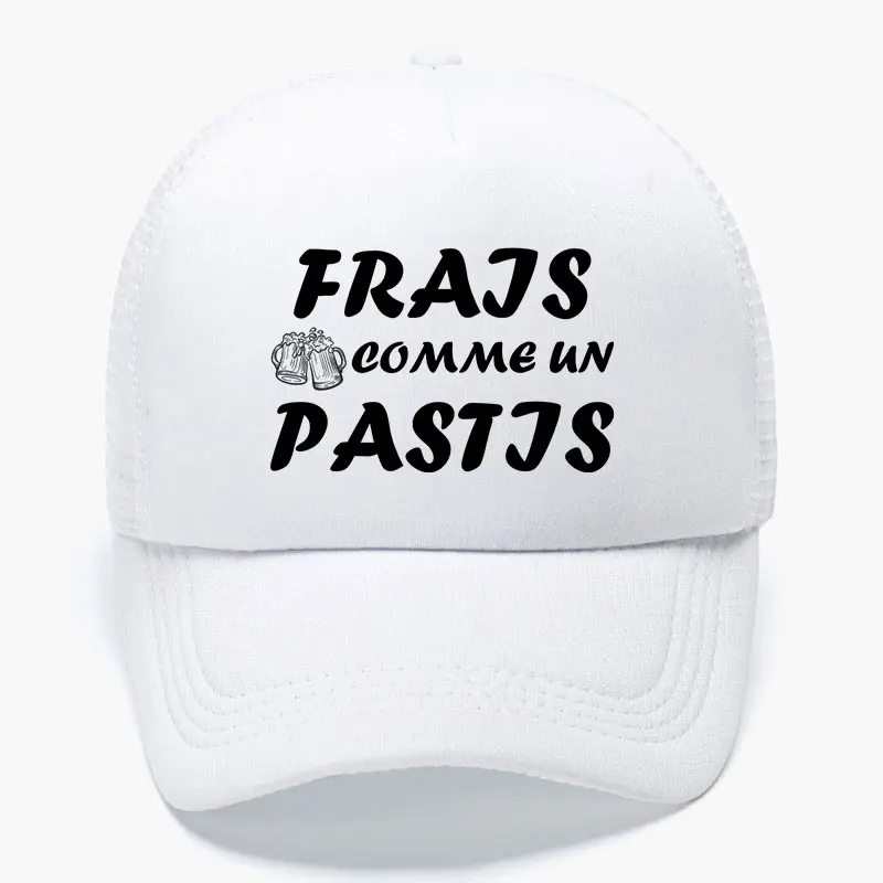 Mode Frankreich Frais Comme un Pastis Truck Cap Erwachsenen täglich Mesh Baseball Cap Frau Mann Sonnenblende Herbst kappe gedruckt Winter mütze