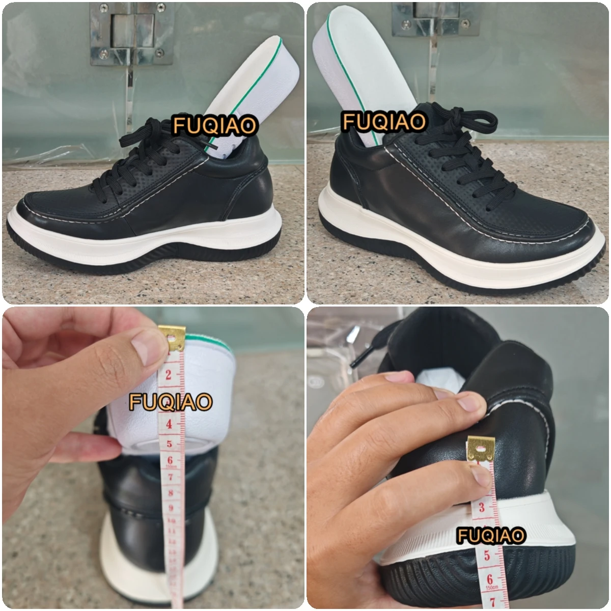 أحذية رياضية رجالية غير مرئية من الجلد الطبيعي بارتفاع 6 سم لزيادة خفيفة الوزن ومريحة ومسامية وغير قابلة للانزلاق رياضية كاجوال #2