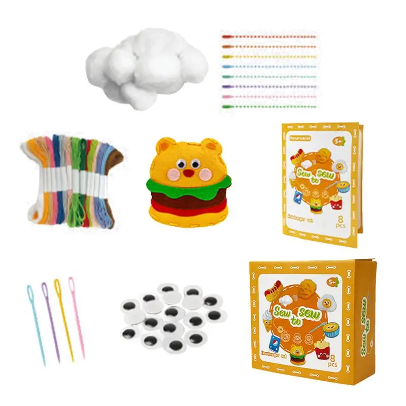 Kids Sewing Kit Food-Themed Toy Sewing And Craft Kit Fun Crafts Educational Sewing Kit Handcraft Sewing Kit For Girls Beginners