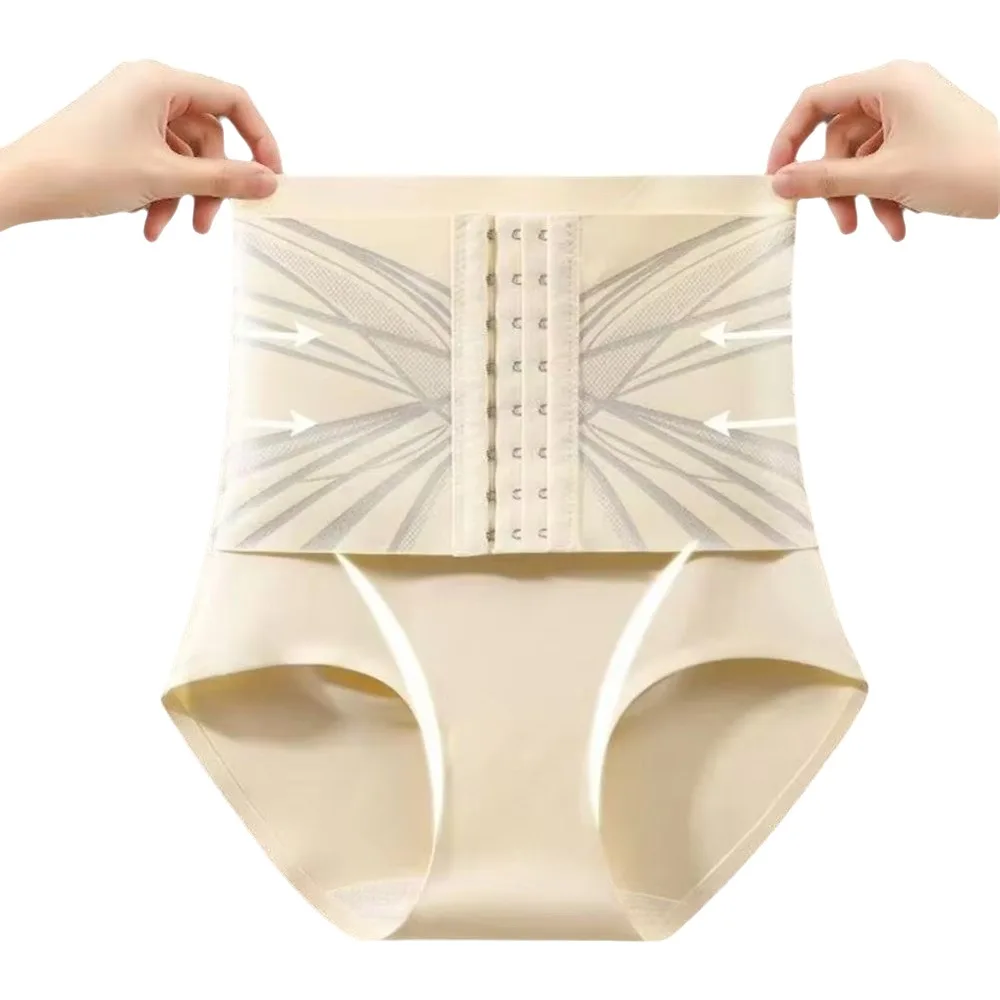 With Hooks Design Waist Trainer Shapewear Seamless High Waist Seamless High Waist Briefs Firm Compression Adjustable