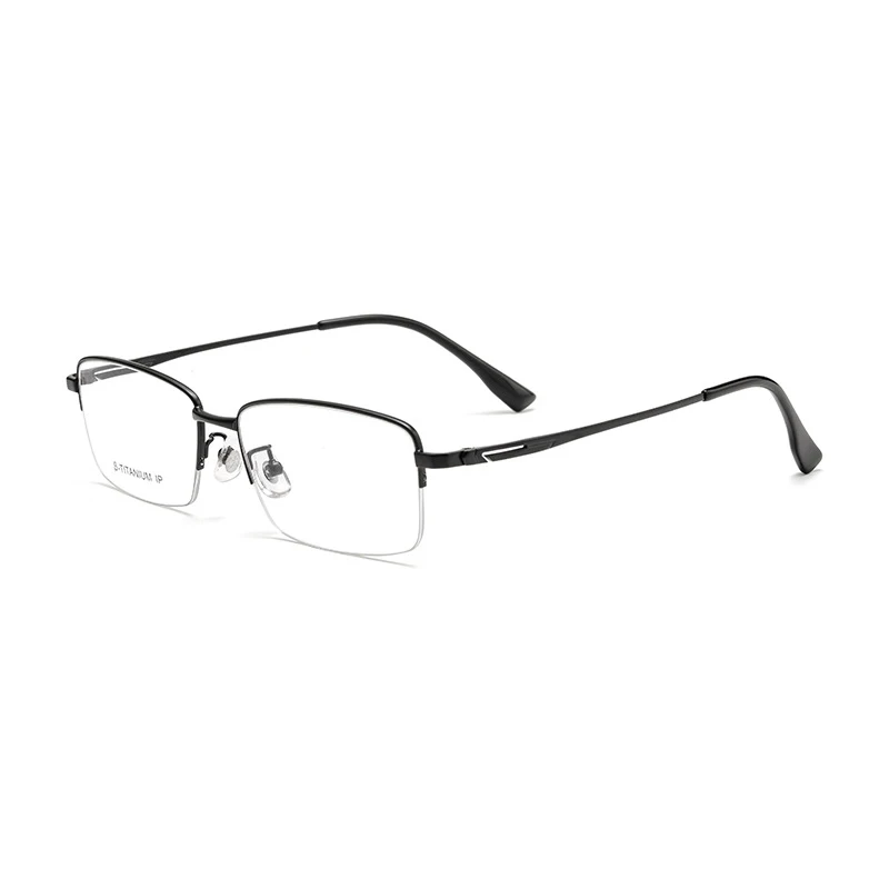 SANGCOO Titanium Frame Glasses Men Lense Support Prescription Computer Glasses Half Frame Optical Eyeglasses For Men HJ82218T