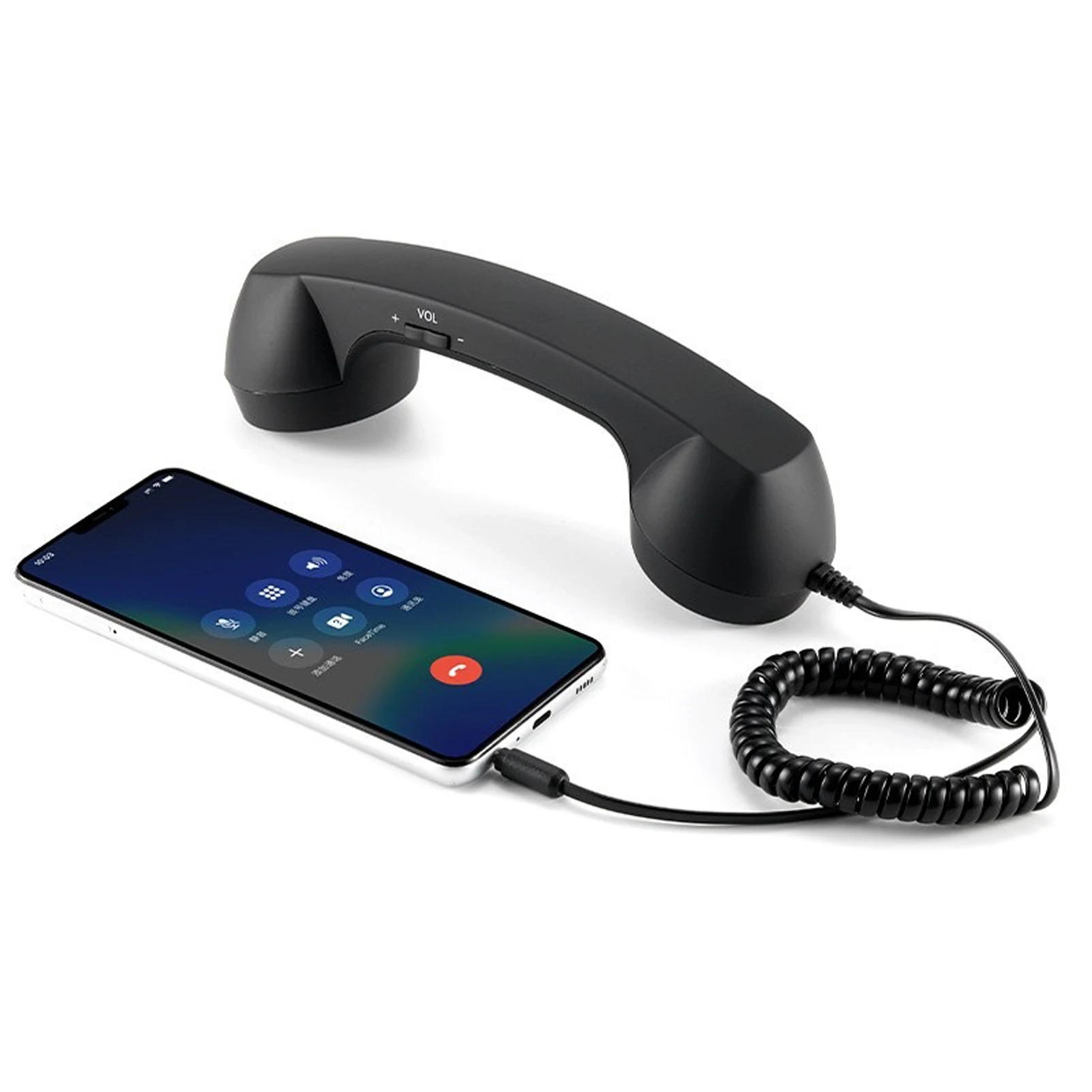 New Retro Telephone Handset 3.5mm Stylish Comfort Classic Radiation Proof Handset Receiver Mic Speaker for iPhone Smartphone