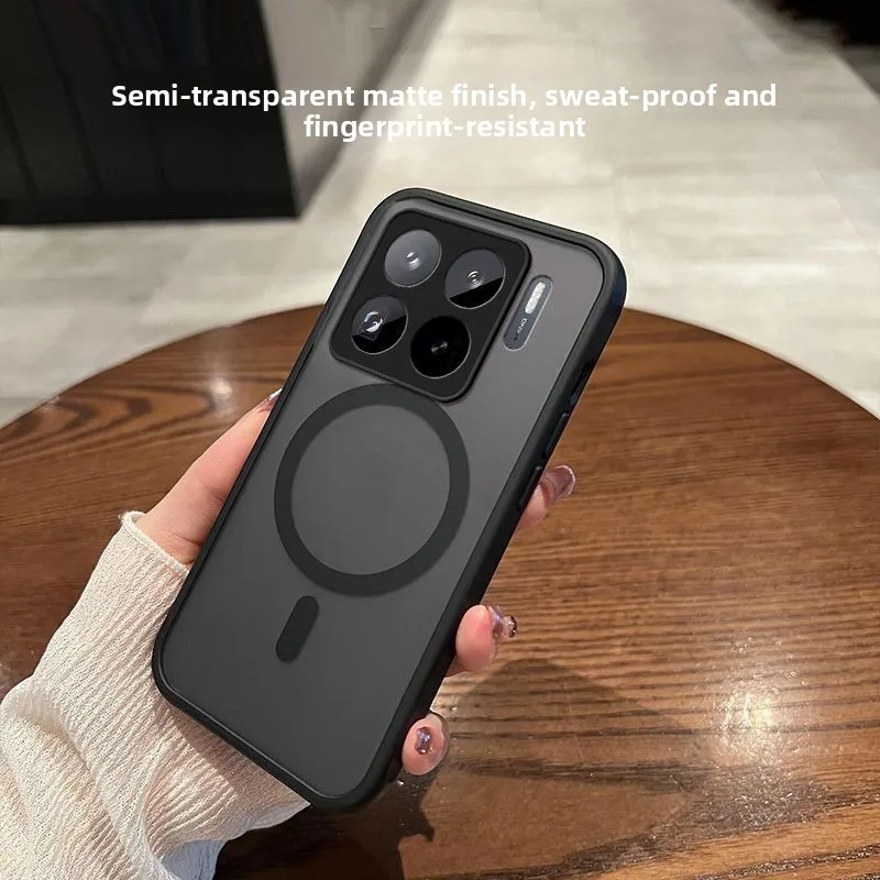 حافظة لهاتف Xiaomi 15T 14T Pro جديدة فاخرة شفافة مغناطيسية متجمدة مضادة للسقوط لهاتف Xiaomi15T Pro ممتص للصدمات Funda