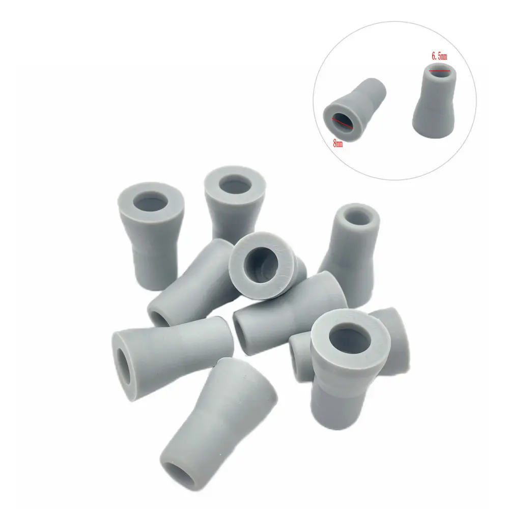 Eyector de Saliva Dental de 10 piezas, adaptador de punta a presión de goma de succión suave/fuerte, Material de Odontología de repuesto