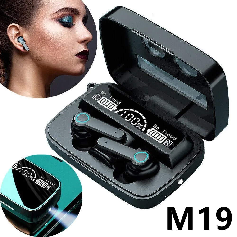 M19 TWS cuffie Wireless auricolari Bluetooth V5.1 riduzione del rumore Stereo auricolari sportivi impermeabili cuffie con microfono