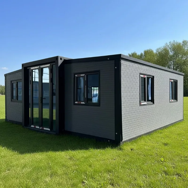 Modular 30ft Double-Wing Expandable Container House for Office Building Villa Living Room with Asian Design