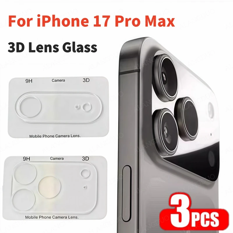 1-3PCS Ultra HD Camera Lens Tempered Glass Protector Cover For IPhone17Air 16E 15 14 Plus 13 12 Pro Max Anti-Scratch Protect Cap