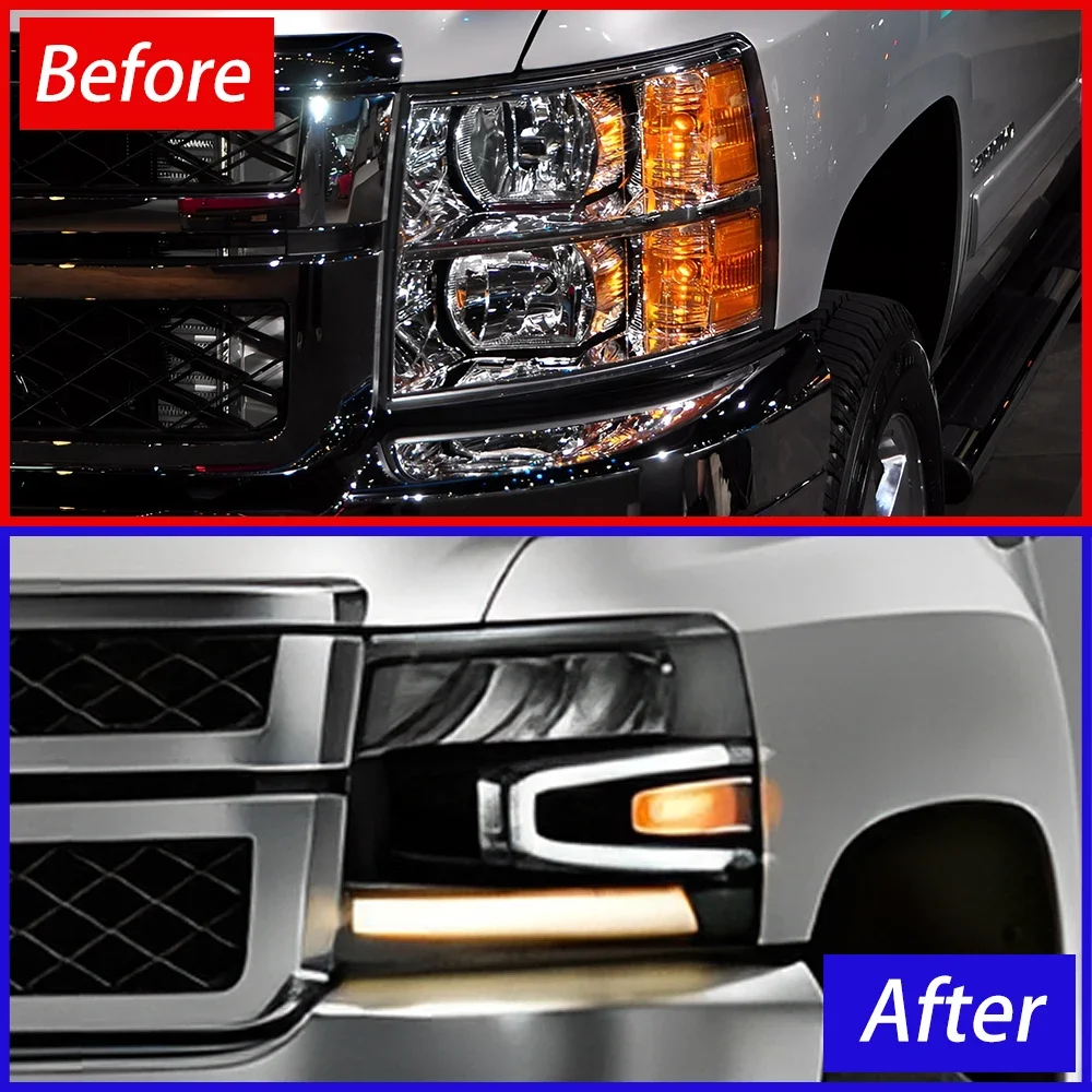 

Фары для Chevrolet Silverado 2007-2013: Комплект для модернизации, высококачественные светодиодные линзы-проекторы, аксессуары