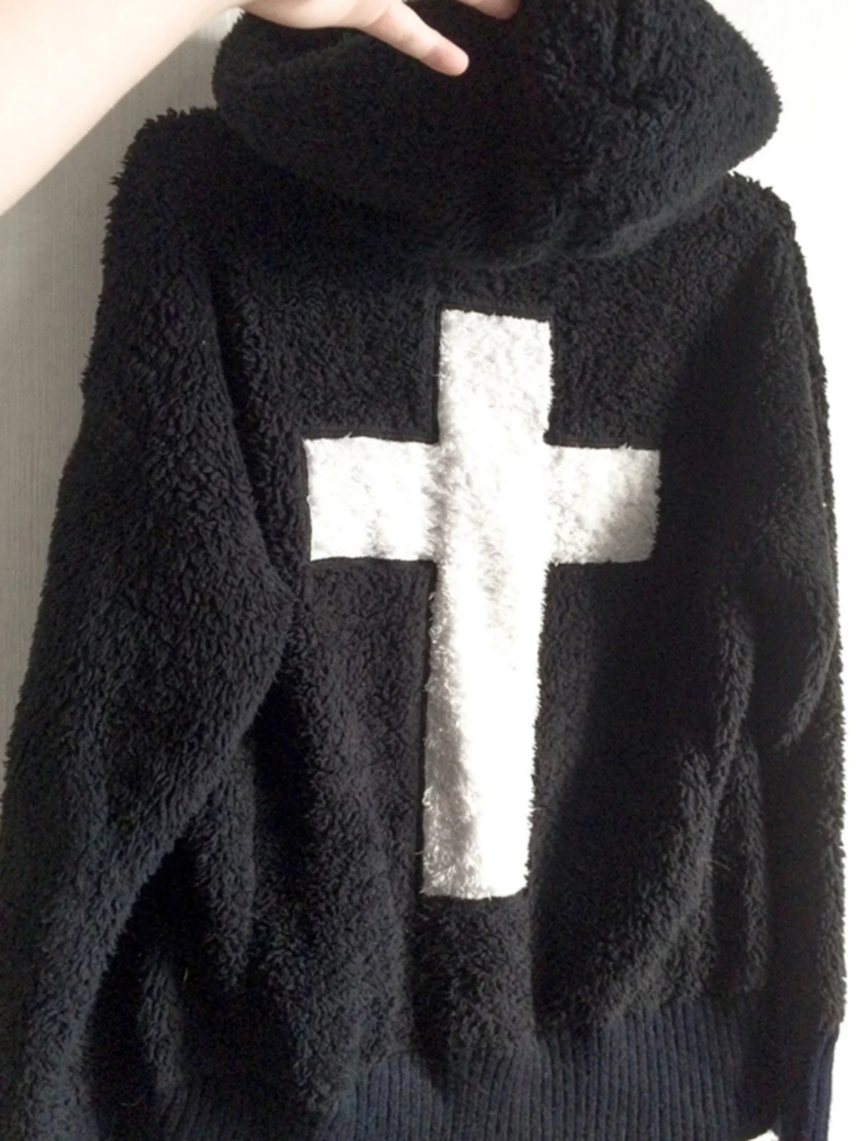 Felpa con cappuccio originale in pelliccia di agnello Bla Jaet da donna autunno inverno design retrò americano senso Top Street Sle cerniera lunga Sve