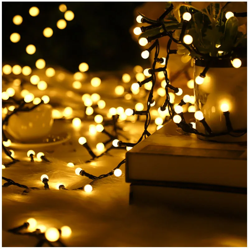 5M 10M Fairy Garland LED Ball String Lights Waterproof 8 modes Power for Christmas Tree Wedding Home Indoor Decoration 2023 New