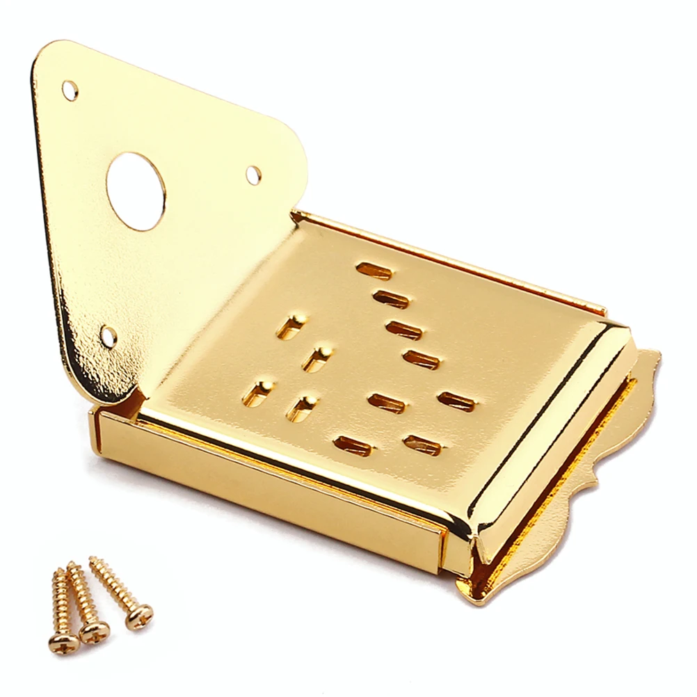 

Golden Metal Triangle Mandolin Tailpiece Guitar Parts Removable Coverplate Durable Easy String Change Fast Installation Mandolin