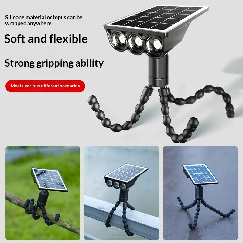 

Solar Spotlight Solar Energy Octopus Light Outdoor Garden Courtyard Railing Versatile Clip Light