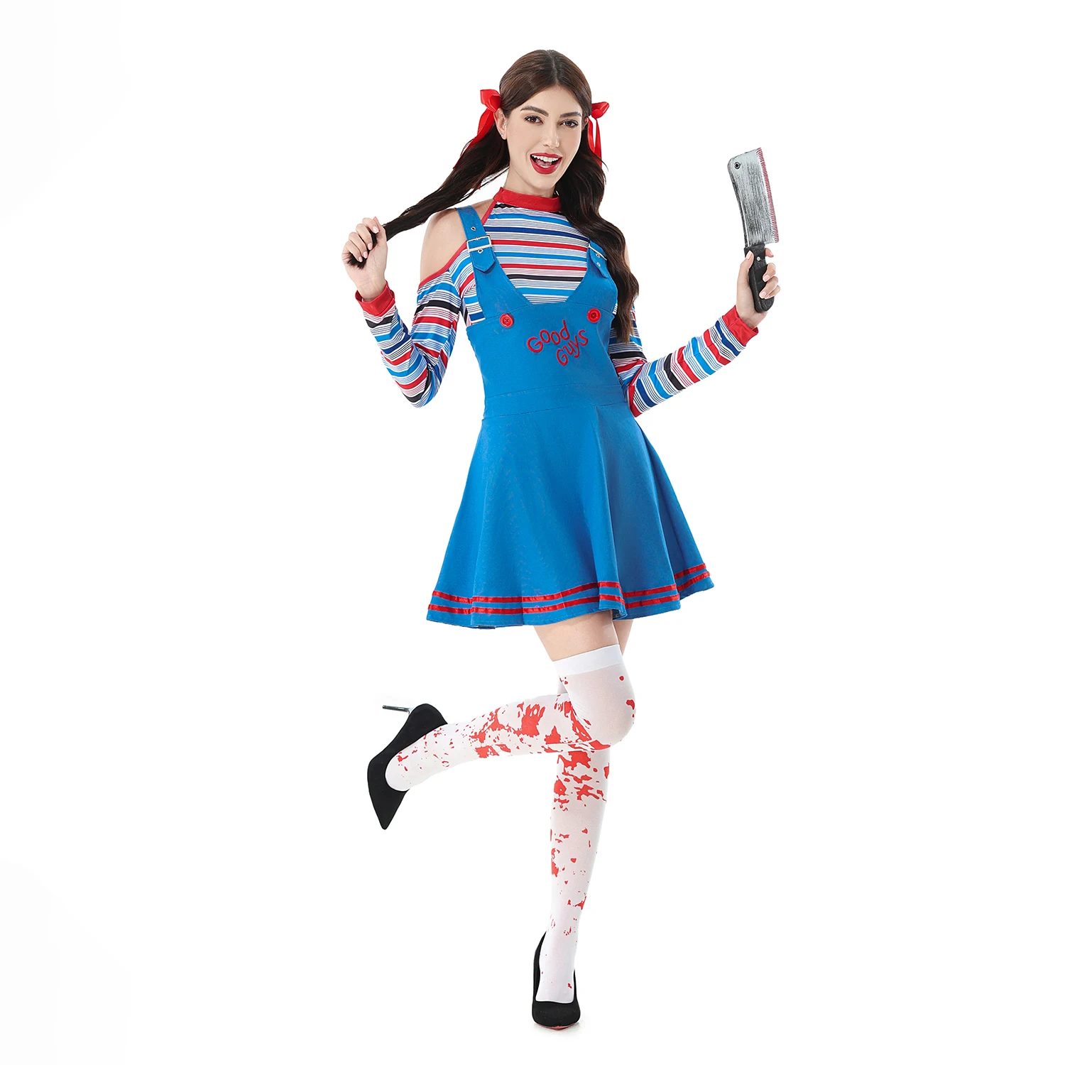 

Костюм для девочки на Хэллоуин: Платье клоунессы, костюм горничной для сценических выступлений, тематический цирковой наряд, реквизит для детской вечеринки на Хэллоуин