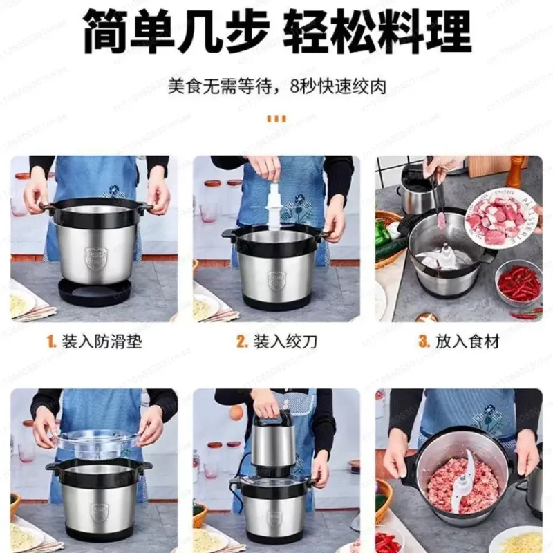 Powerful 6L / 10L Commercial Meat Grinder – 6-Blade High Efficiency Mincer & Sausage Stuffer for Professional Use