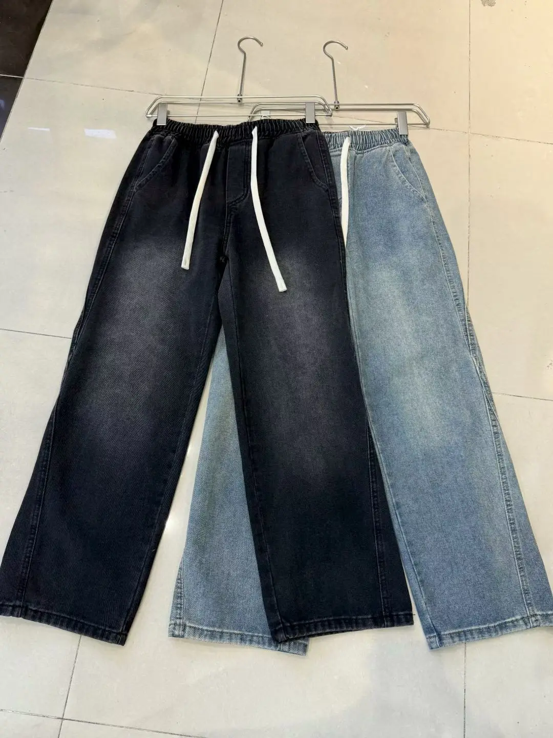 

2026 Spring New Men's Loose Jeans Real Shot High-end Baggy Straight Wide-leg Pants Korean Style Street Hip-hop Y2k Trousers