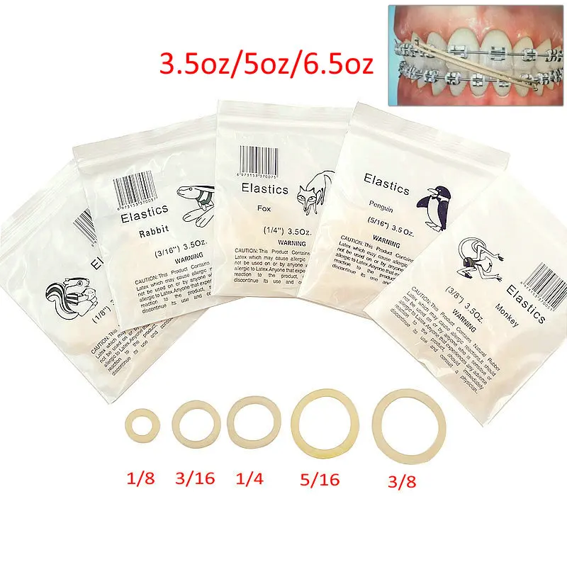 100 Teile/beutel Dental Gummibänder Gummibänder Kieferorthopädische Latex Hosenträger Ungiftige Materialien 3,5 UNZEN/5 UNZEN/6,5 UNZEN – Detail 1
