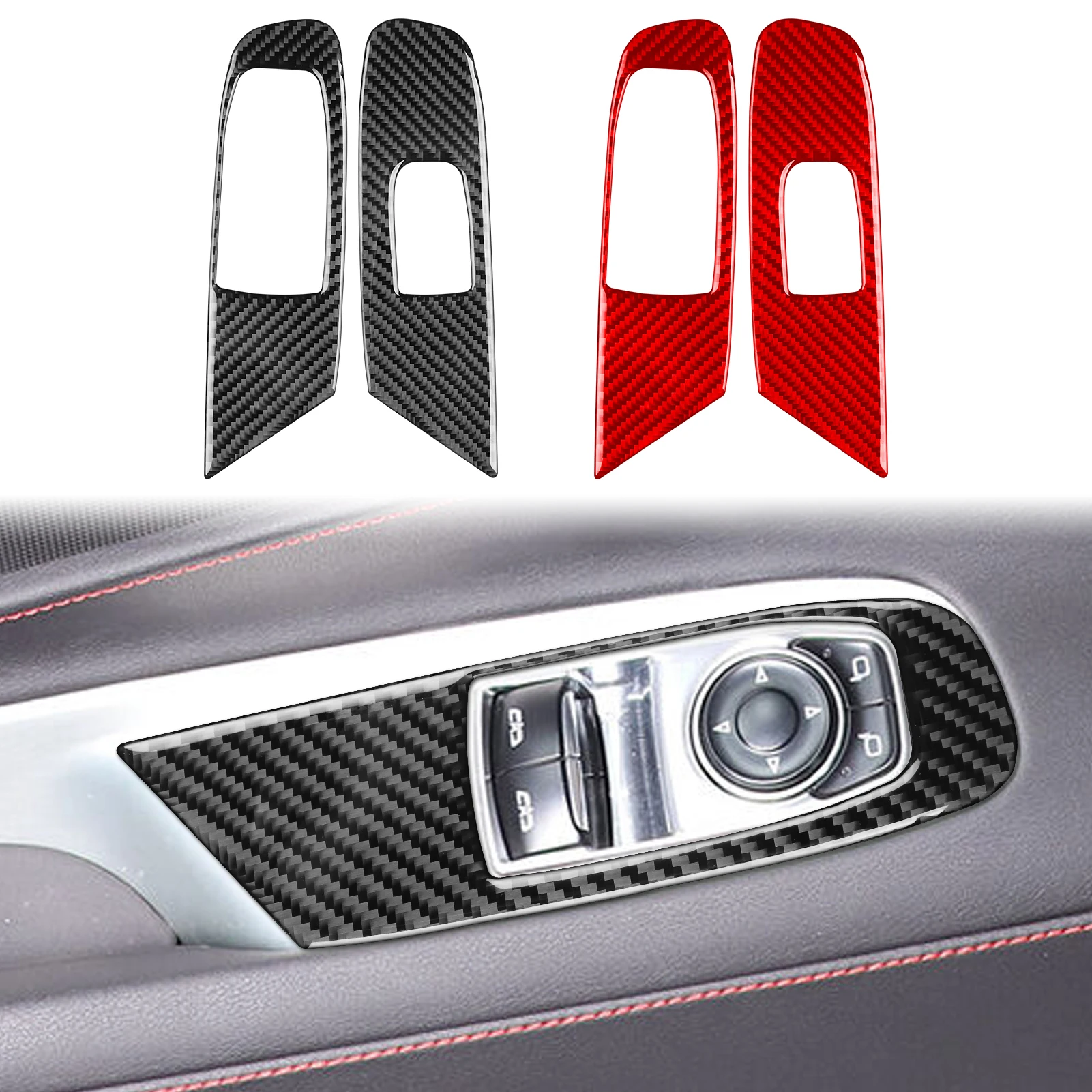 자동차 액세서리 탄소 섬유 인테리어 창 제어 리프팅 패널 데칼 커버 트림 스티커 Chevrolet Corvette C8 2020-up