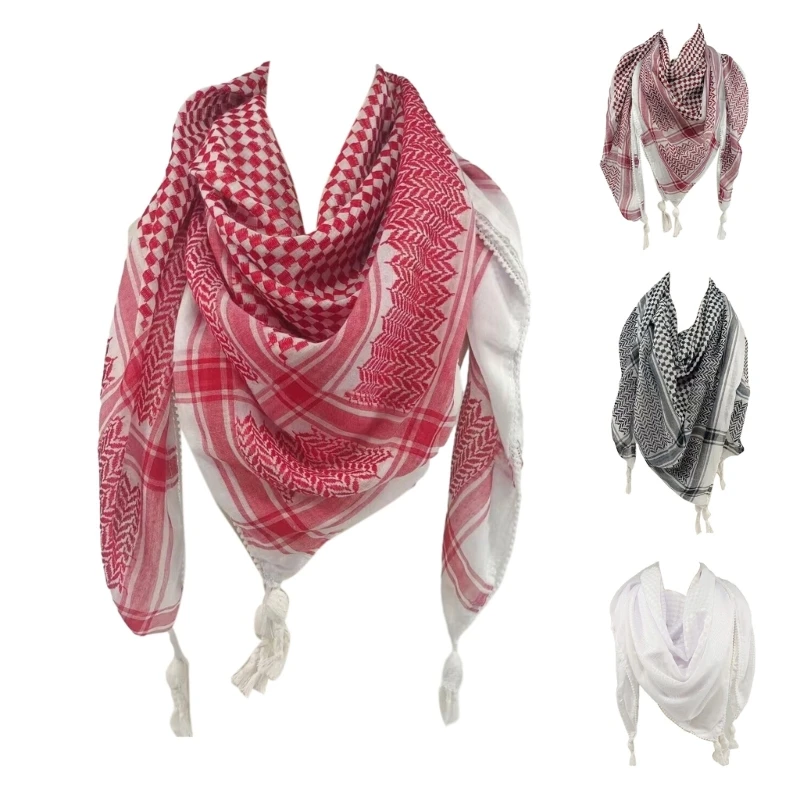 Shemagh Scarf Lattice Pattern Headscarf Arab Headwrap Religious Kerchief