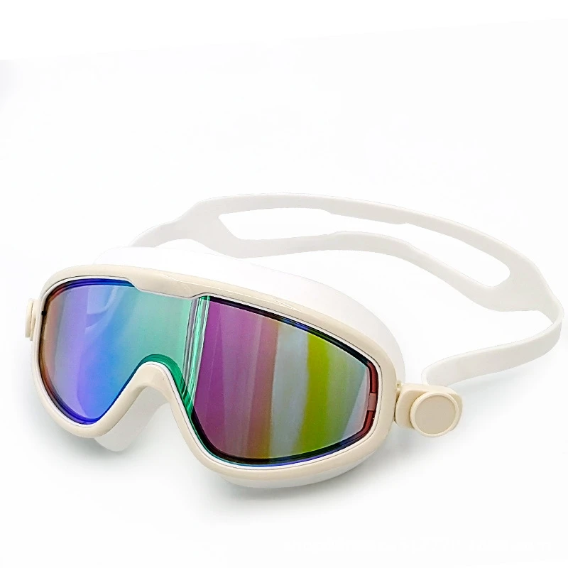 Lunettes de natation anti-buée pour adultes, lunettes de natation de plage en silicone réglables, lunettes de natation professionnelles, protection anti-UV, grande vue, eau