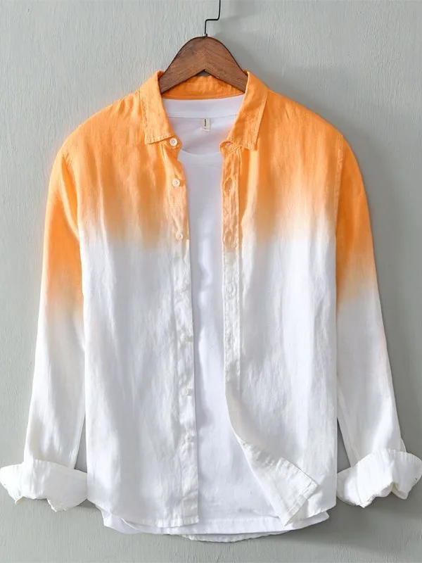 

Мужская длинная све irt из чистого льна, повседневная летняя дышащая солнцезащитная одежда, свободная посадка с изменением цвета