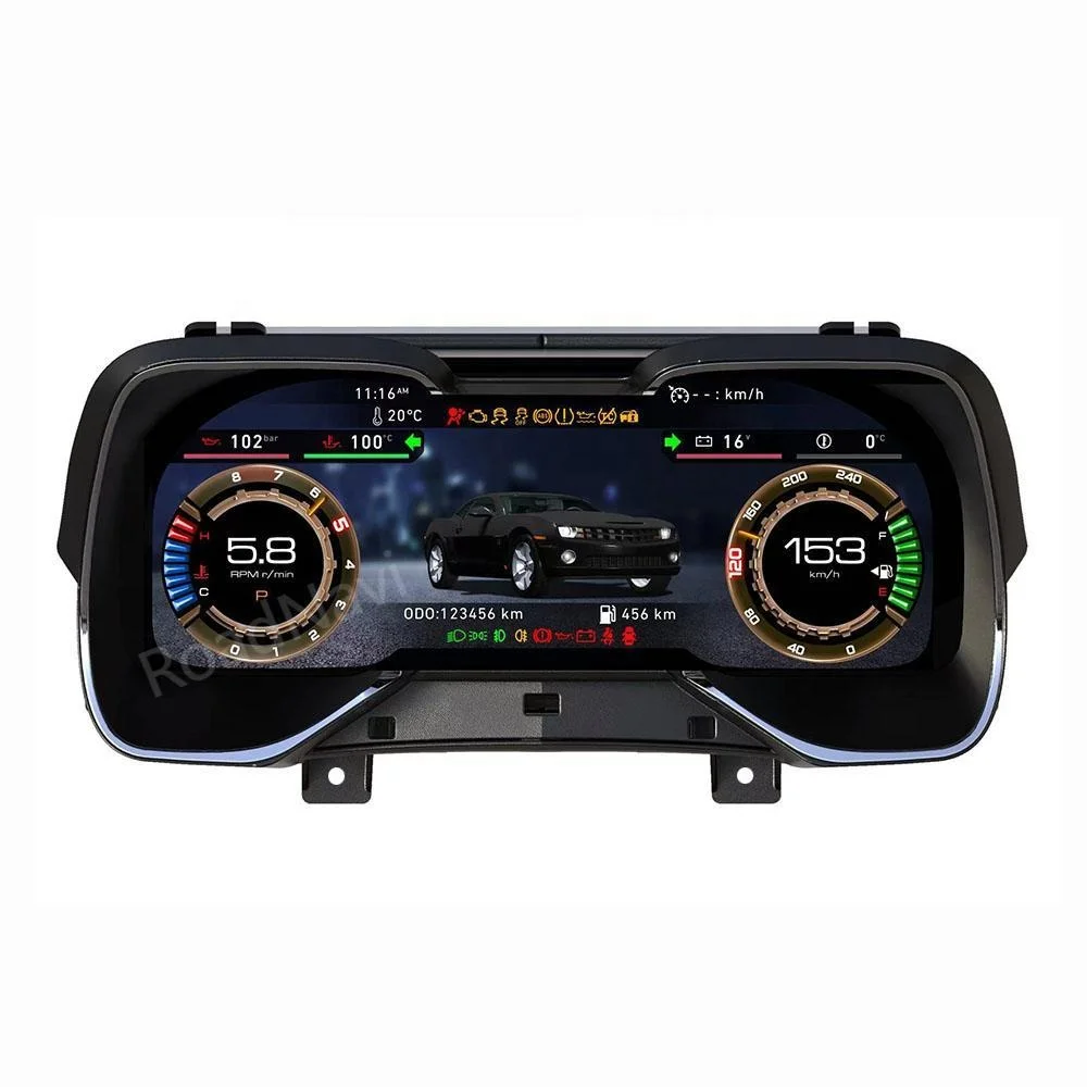 12.3'' RoadNavi LCD Speedometer Car Instrument Cluster for Chevrolet Camaro 2010 -2015 Digital Dashboard Panel