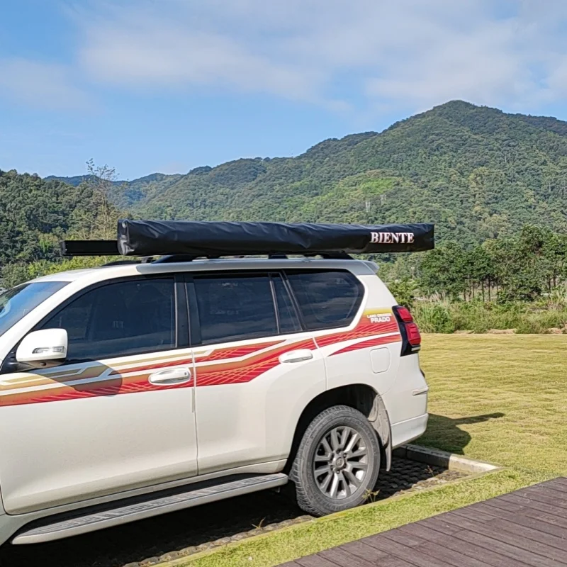 2M Car Awning,Australia Hot Sale Freestanding LED Awning 600D Oxford 4x4 Aluminium Car Rooftop Tent for Off-Road Vehicles