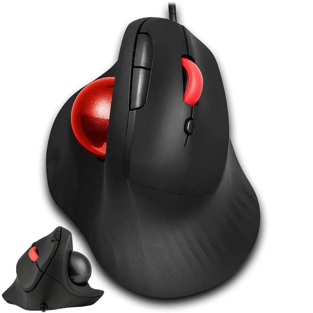 JOMAA Ergonomic USB-A Wired Vertical Mouse with Noiseless Buttons,1600DPI Adjustable Wired Touchpad Mouse for PC/Laptop/Desktop