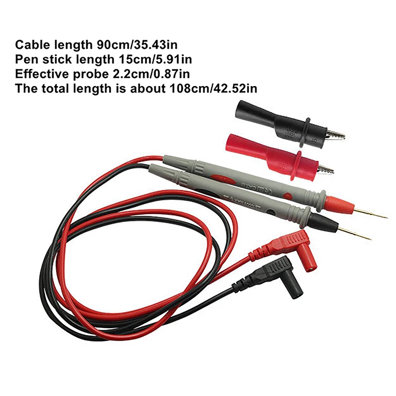 2Pcs Set Gold Plate Tip Needle Silicone Wire Probe Test Leads for Universal Digital Multimeter Tester Cable - view 6