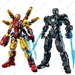 2024 Superhero Iron Man Action Figure Building Blocks Classic Marvel Mech War Armor Mark85 Model Toys Avengers Bricks Kids Gifts