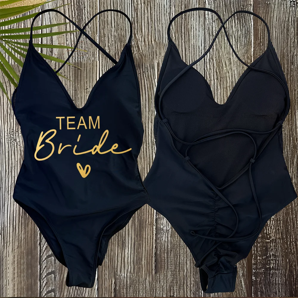 Sexy Padded One Piece Swimsuit Women Team Bride Swimwear Bikini Summer Bathing Suit Plus Size Beachwear Bachelorette Party Lady image 6