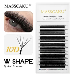 MASSCAKU 3D 4D 5D 6D W Shape Premade Volume Fans Lash Natural Lightweight Individual Lashes C/D Curl False Eyelashes Extension