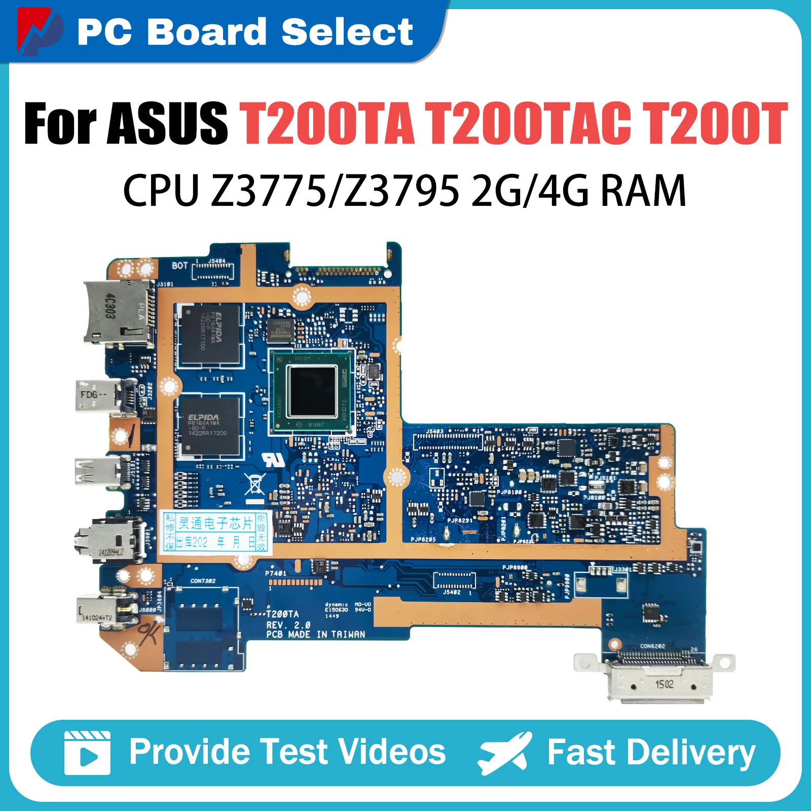 

Notebook Mainboard For ASUS T200T T200T T200TA T200TAC Laotop Motherboard With Z3775 Z3795 CPU 2GB 4GB RAM 32G-SSD 100% Test OK