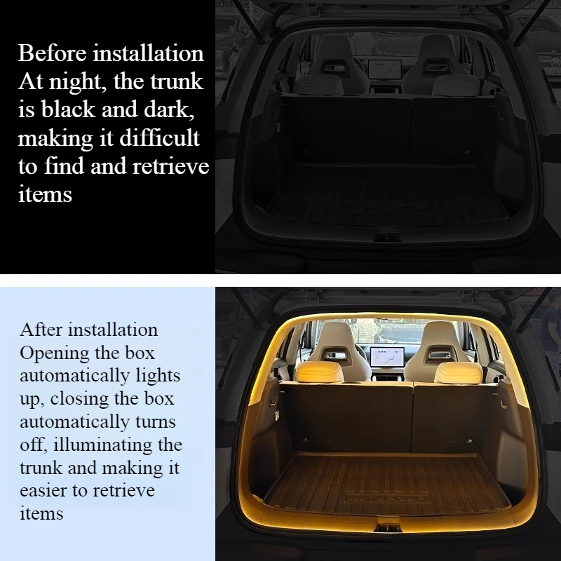 ل 2024 2025 BYD ATTO 2 CarLED سيارة جذع شرائط مصباح لا الحفر التلقائي مربع خلفي ضوء سيارة الجذع المحيطة شريط إضاءة #4