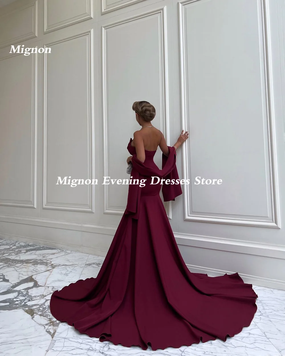 Mignon Satijn A-Lijn Strapless Arabische Prom Jurk Tot Op De Grond Saudi Elegante Formele Avondfeestjurk Voor Dames 2023