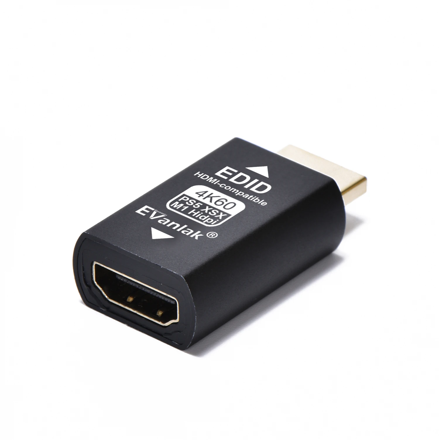 EVanlak 3rd Gen HDMI EDID Emulator Passthrough Adapter - Premium Aluminum for PS5/PS4/Xbox Game Console Output Support