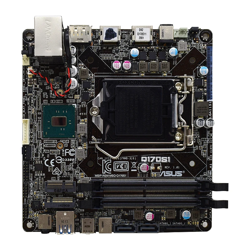 ASUS Q170S1 Motherboard LGA 1151 for i5 6500 i7 6700 2 RAM Slot Max. 32GB DDR4 Supports M.2 M Key 2280 SSD Dual HDMI-Out Port