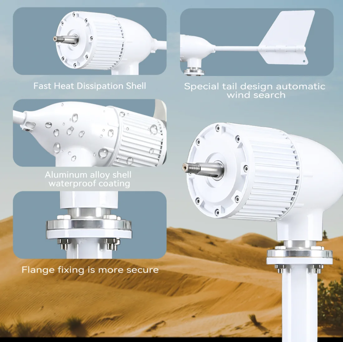 Imagem -04 - Galaxy Gang Windmill Turbine Generator Kit 6kw Potência 3blade 24v 48v com Controlador Mppt Sistema Inversor Off-grid Modelm6 6000w