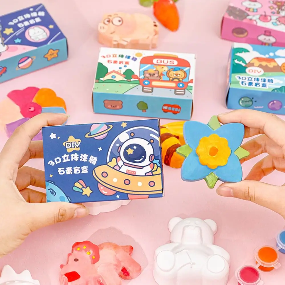 لعبة نشاط تلوين الأطفال على شكل زهرة مونتيسوري، دمية جص مطلية بمساحة حيوانية، لعبة تعبئة ملونة فنية تعليمية، هدايا