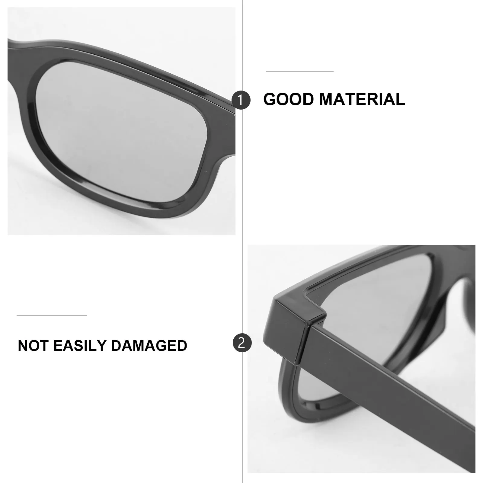 5 pares de gafas 3D para adultos, duraderas, de plástico ABS, para ver películas, videojuegos, lentes polarizadas pasivas, entretenimiento en el hogar