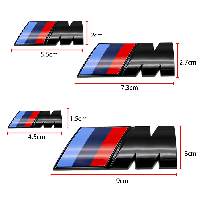 Emblema Lateral 3D ABS para Carro, Adesivo de Logotipo M para Porta-Malas Traseiro, Acessórios para BM M M3 M5 M6 X3 E46 E90 F30 G20 E36 E34 X6 G20
