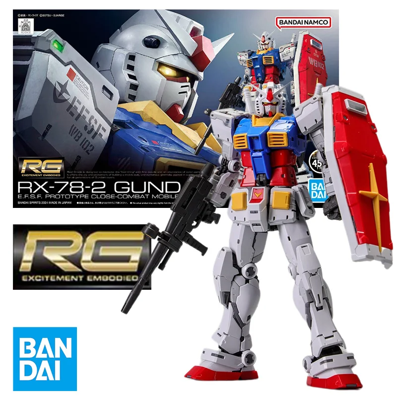 

Bandai RG 1/144 GUNDAM RX-78-2 GUNDAM VER.2.0 Model Kit Anime Action Fighter Assembly Models Collection Original Box Toy Gift