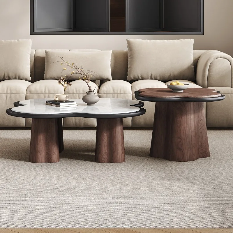 طاولات القهوة الكلاسيكية الأنيقة المصنوعة من الخشب الصلب البني طاولات القهوة اليابانية لغرفة المعيشة مصممة لأثاث منخفض ميسا دي سنترو للمنزل #2