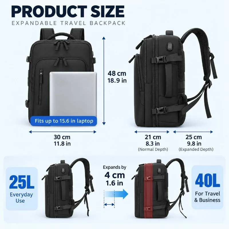 New Backpack Large Capacity Casual Travel All-in-One Multifunctional Handheld Laptop Computer School Bag