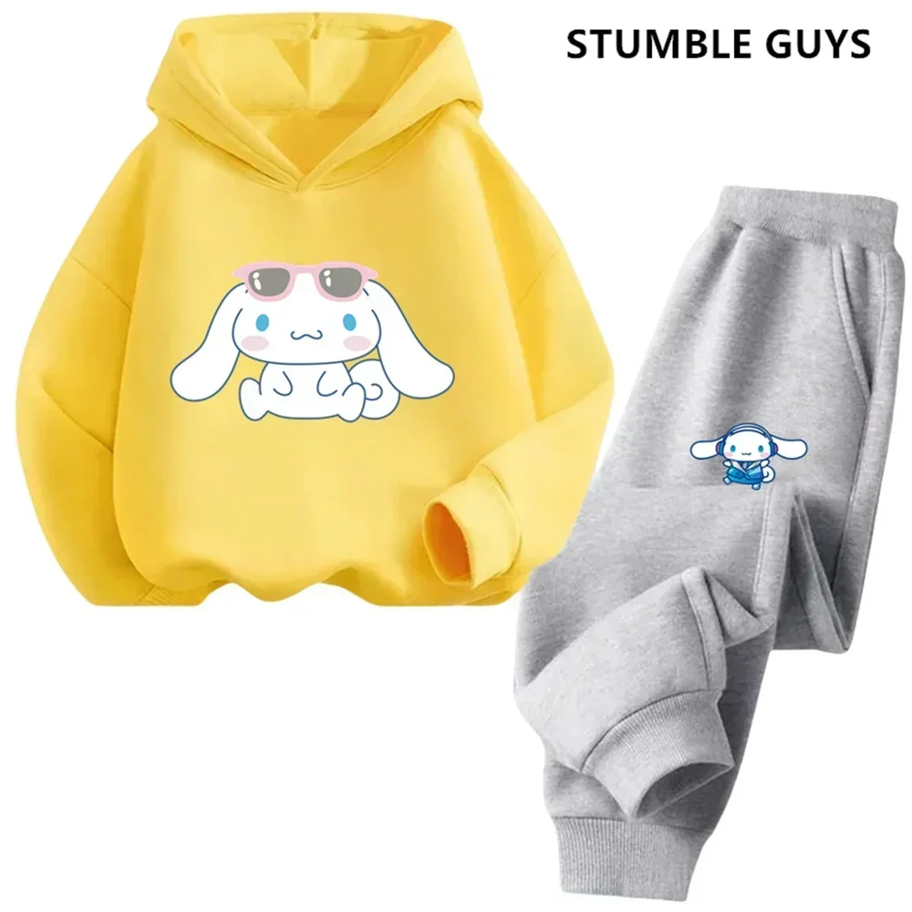 لطيف القرفة لفة طباعة الأطفال بدلة رياضية الخريف الفتيان والفتيات هوديي Sweatpants مجموعة الفتيات هدية عيد ميلاد