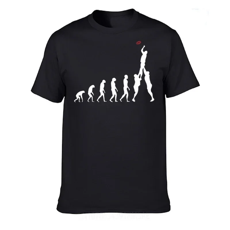 Rugby Evolution of Man T-Shirt Funny Printed T Shirts Men Short Sleeve Cotton Male O-Neck Tops XS-3XL