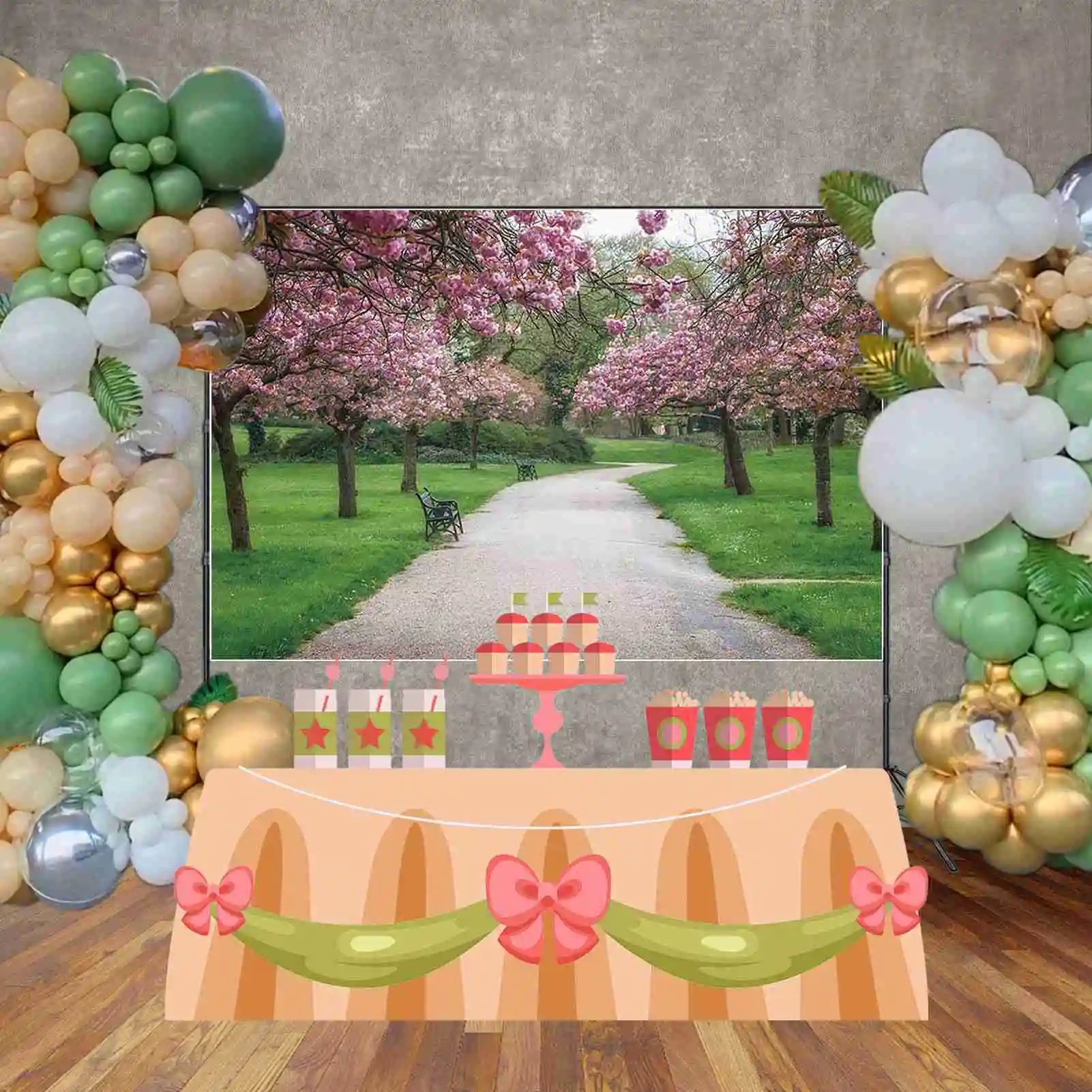 MOON.QG-Toile de fond de scène naturelle pour la photographie, fond de photozone de printemps, fleur d'ange verte, studio photo de bébé, fournitures de photobooth