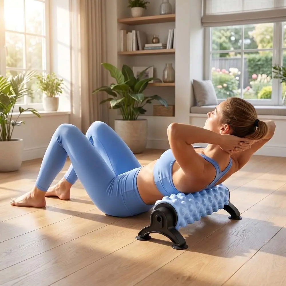 Non-Slip Suction Cup Foam Roller Stable Large Load Bearing Muscle Relaxation Roller Multifunctional with Stand EVA Yoga Column